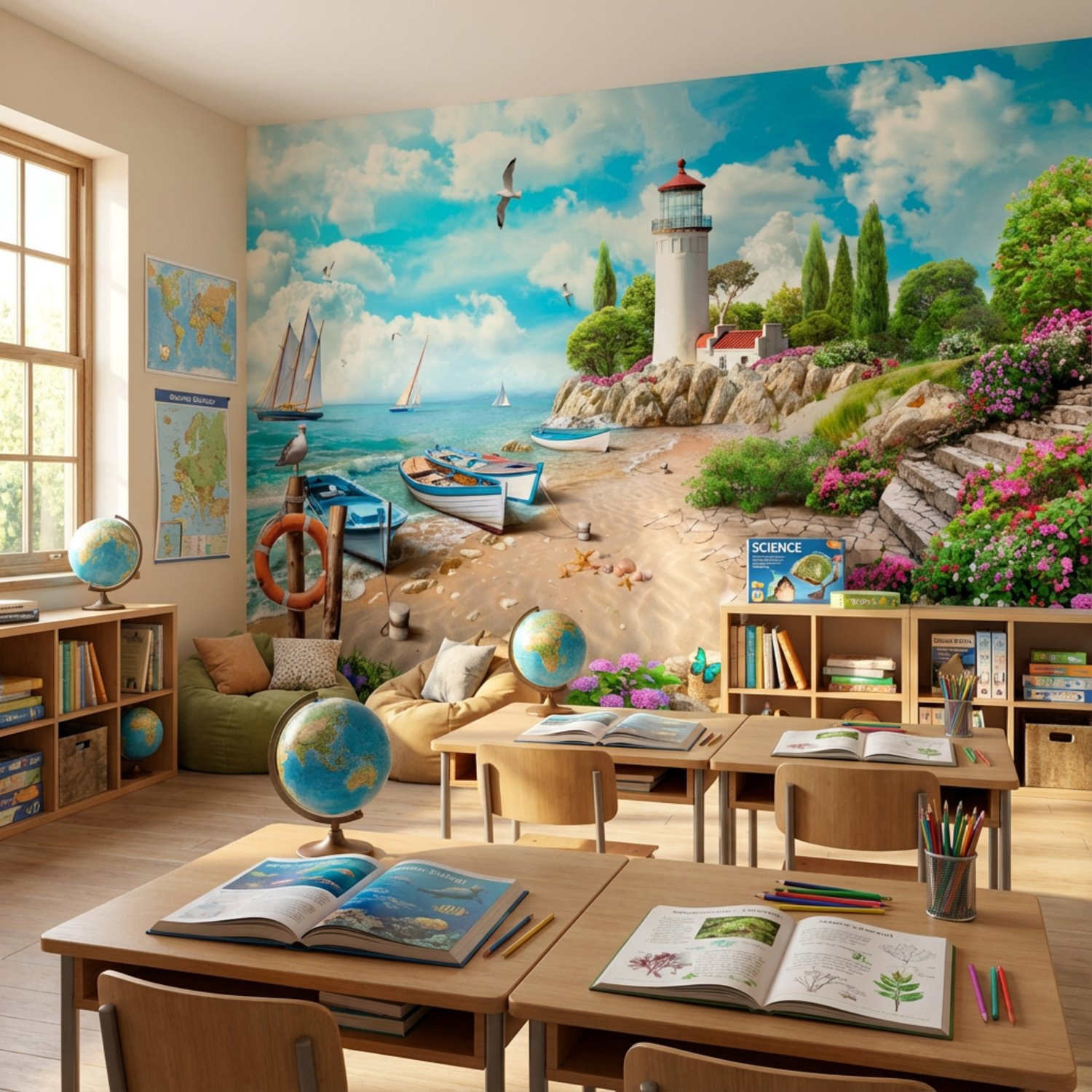 Wall Murals: Small Seaport
