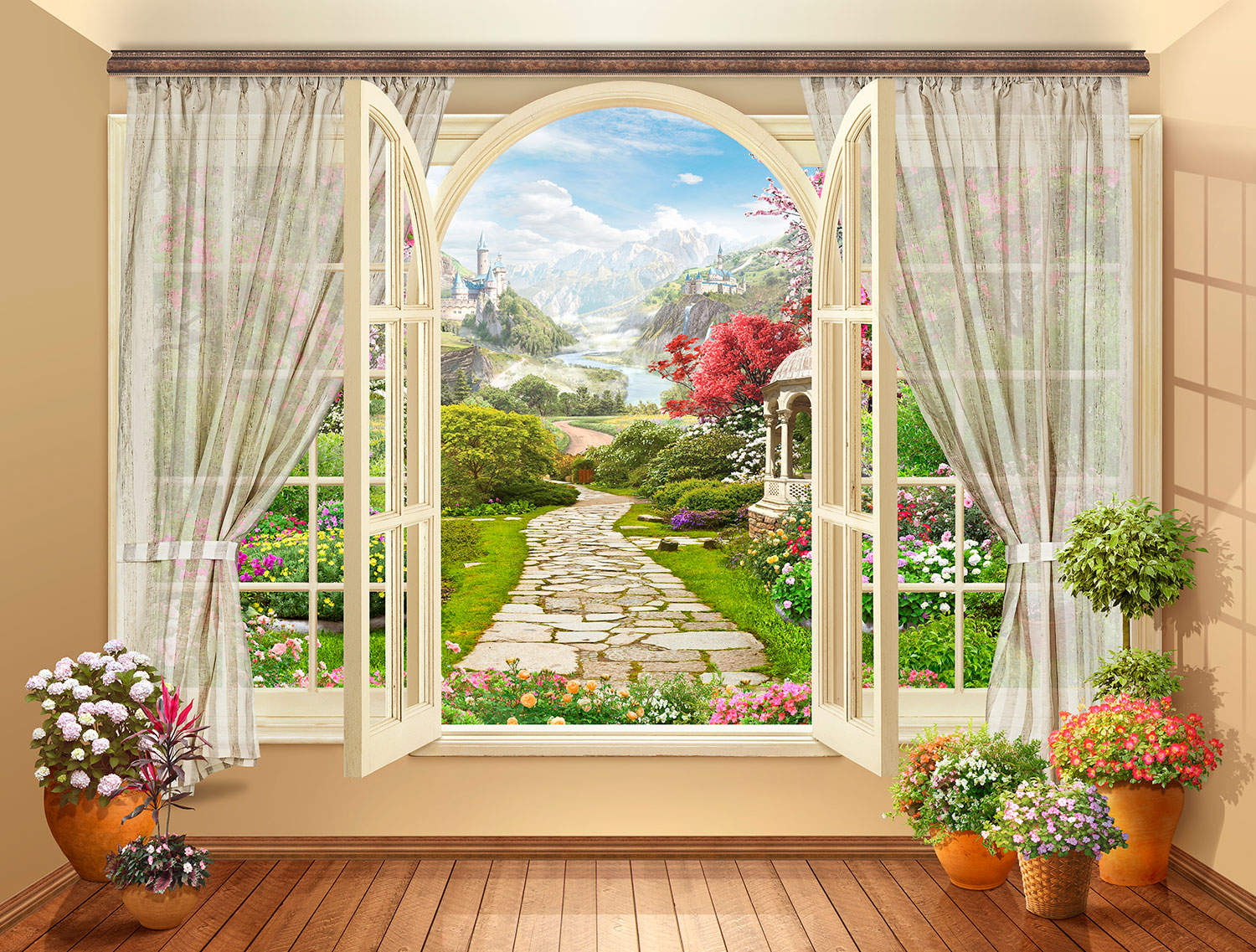 Wall Murals: Mountain View Room