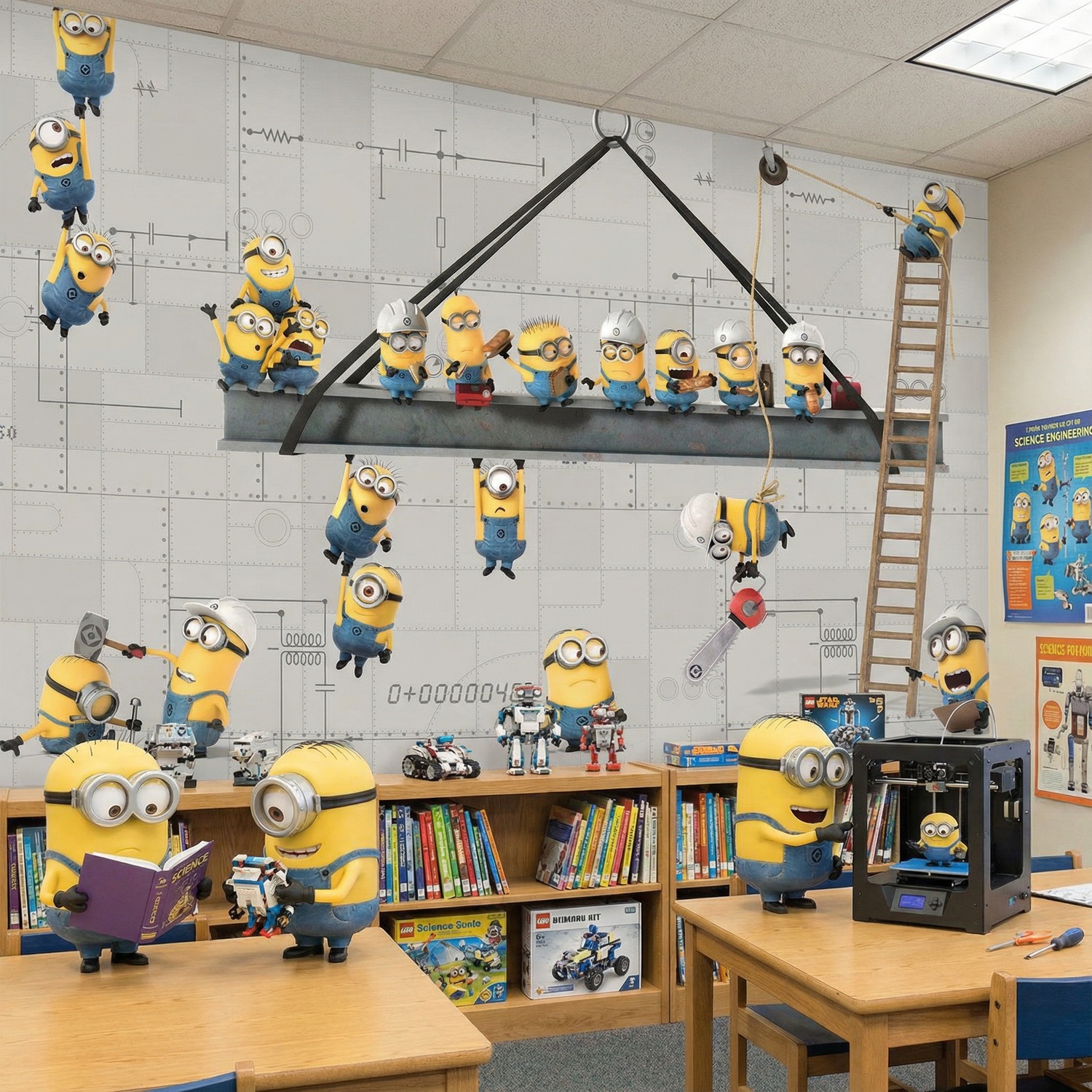Wall Murals: Minions at Work
