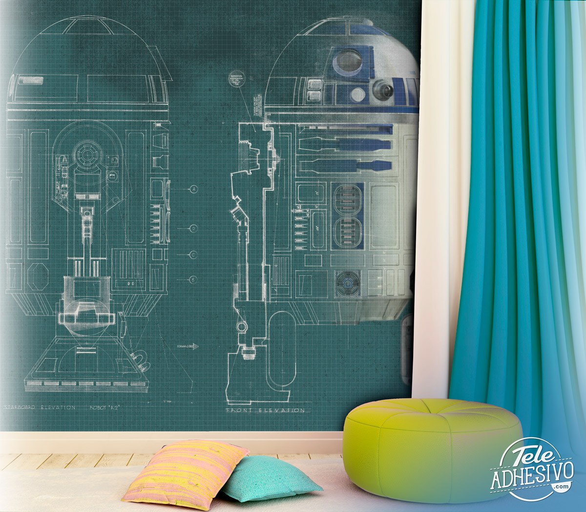 Wall Murals: Plans of R2 D2