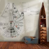 Wall Murals: Millennium Falcon Blueprints 2