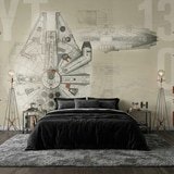 Wall Murals: Millennium Falcon Blueprints 3
