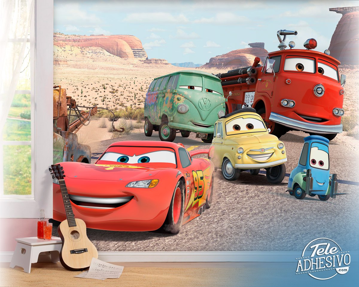 Wall Murals: Lightning McQueen and Friends at Radiator Springs
