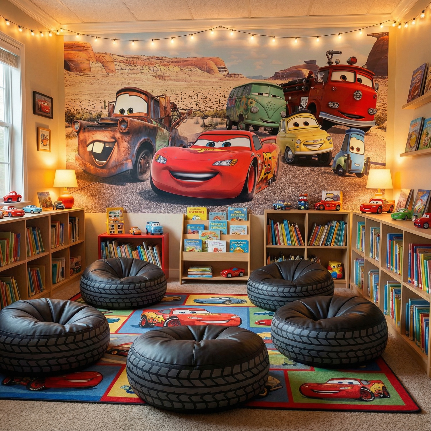 Wall Murals: Lightning McQueen and Friends at Radiator Springs
