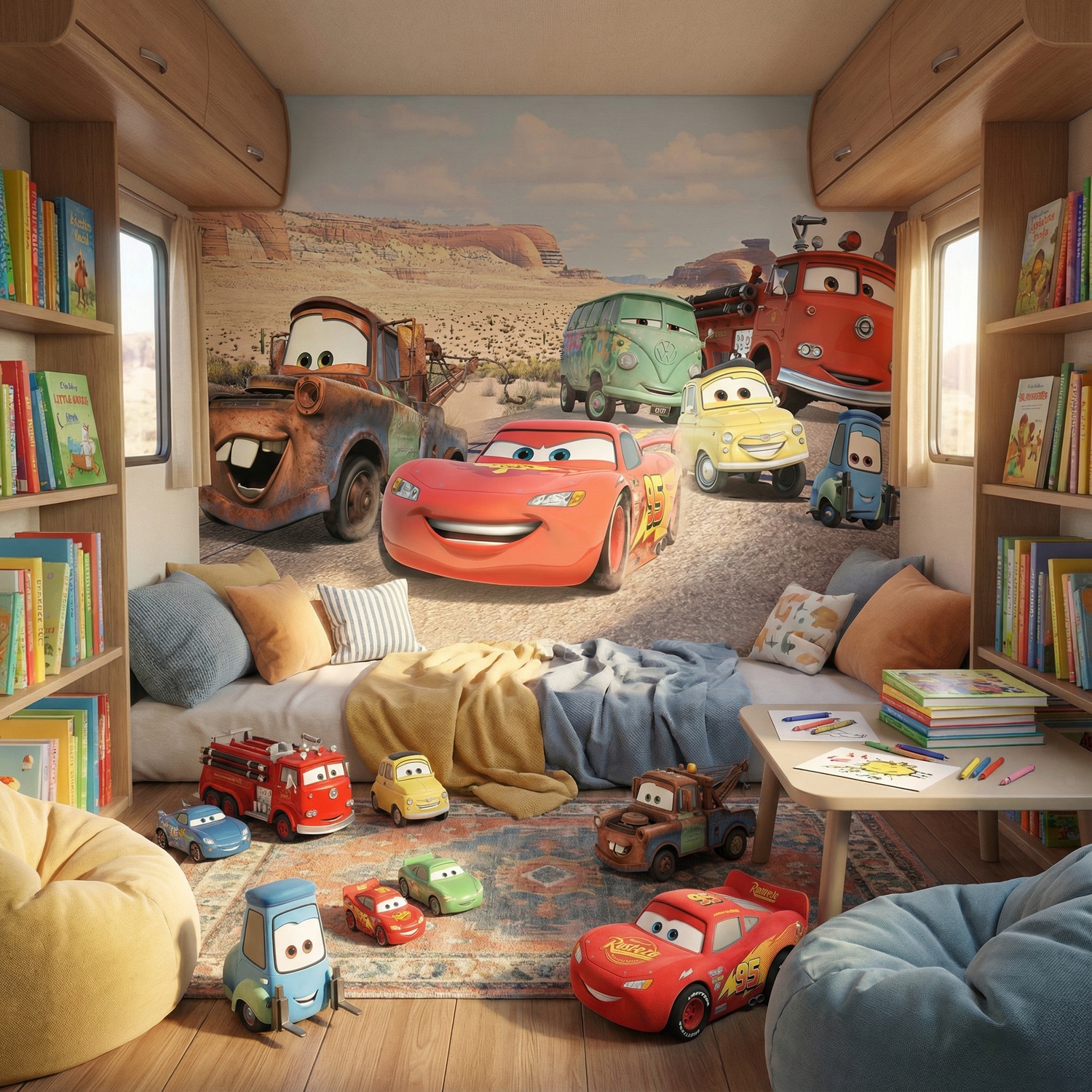 Wall Murals: Lightning McQueen and Friends at Radiator Springs