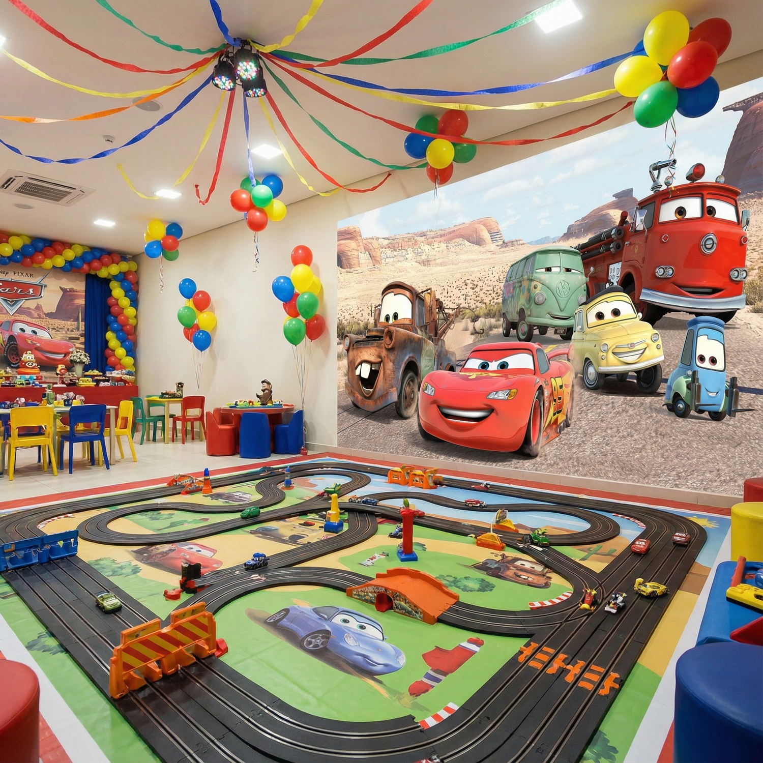 Wall Murals: Lightning McQueen and Friends at Radiator Springs