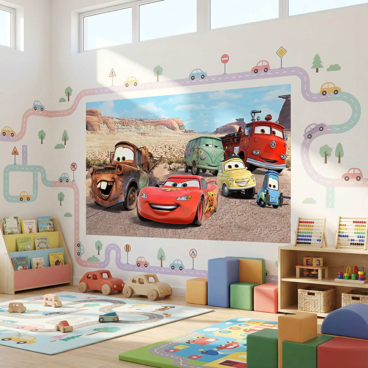 Wall Murals: Lightning McQueen and Friends at Radiator Springs