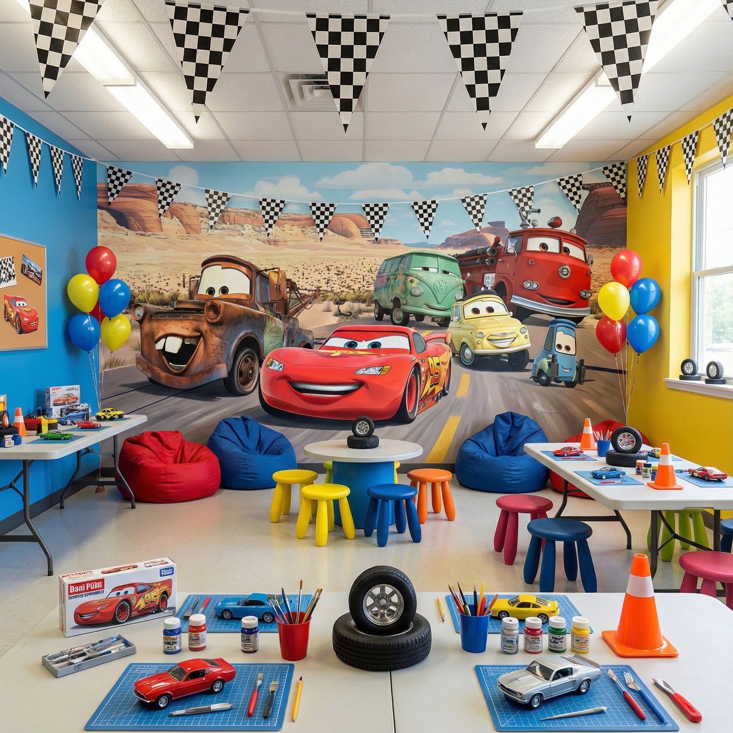 Wall Murals: Lightning McQueen and Friends at Radiator Springs