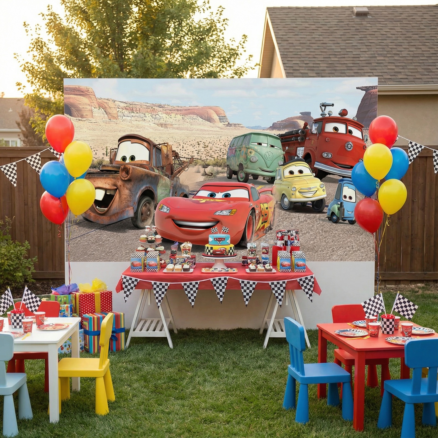 Wall Murals: Lightning McQueen and Friends at Radiator Springs