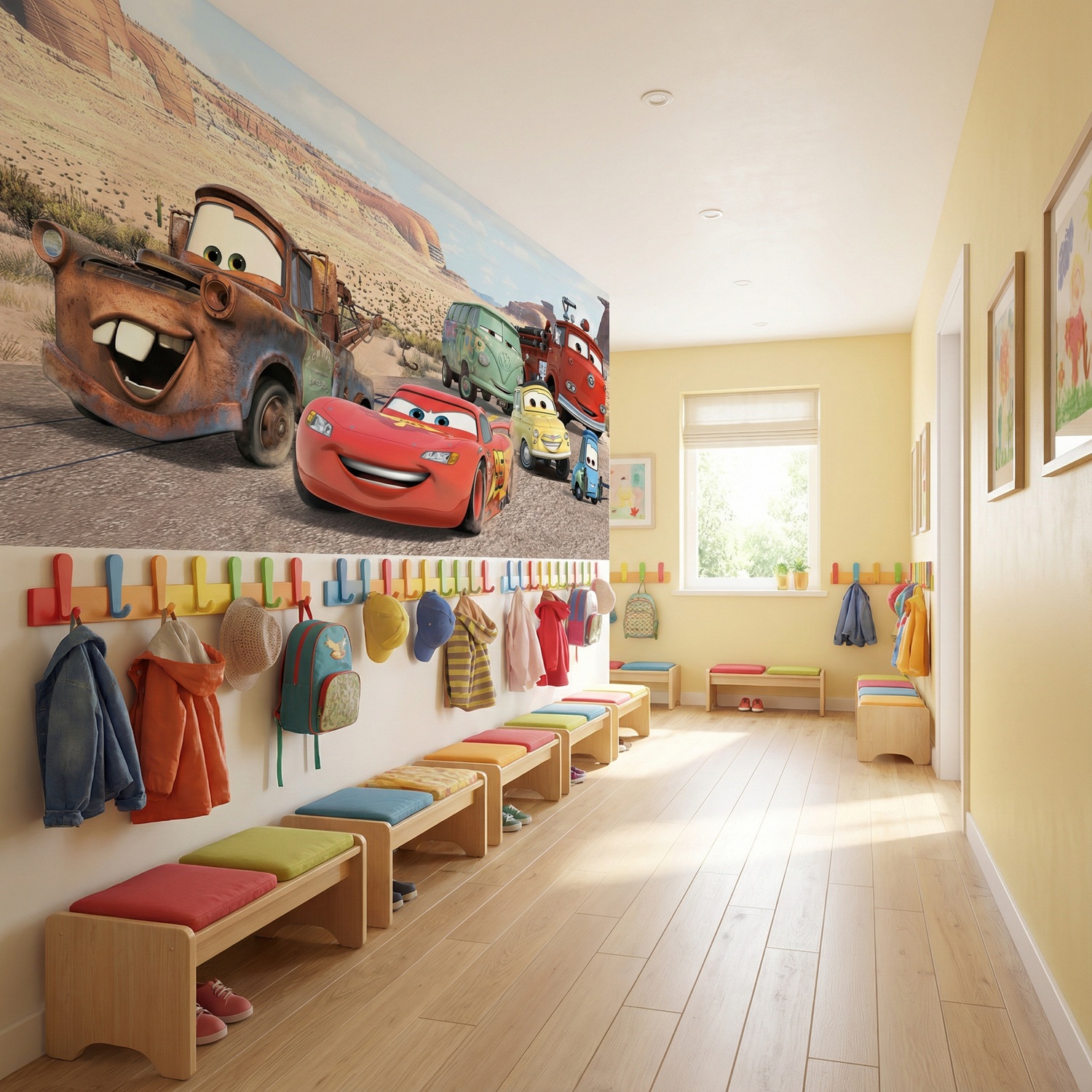 Wall Murals: Lightning McQueen and Friends at Radiator Springs