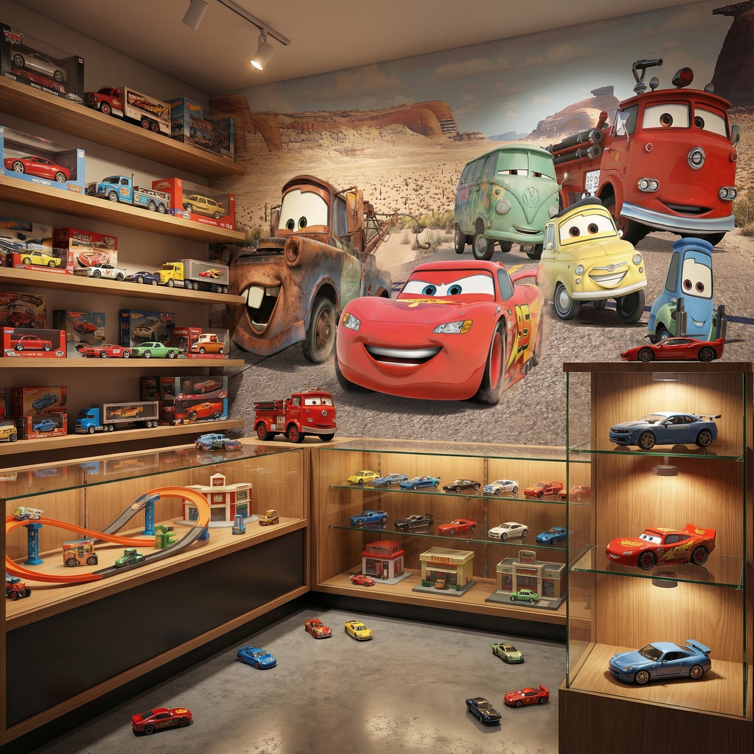 Wall Murals: Lightning McQueen and Friends at Radiator Springs