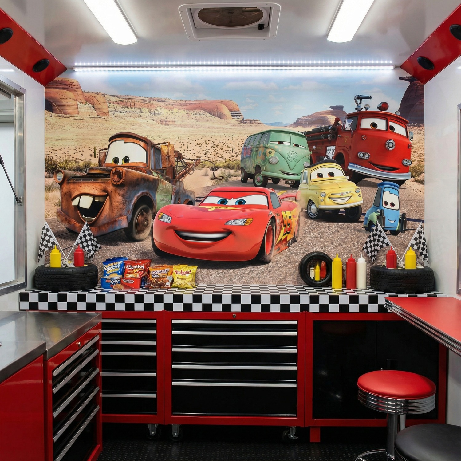 Wall Murals: Lightning McQueen and Friends at Radiator Springs