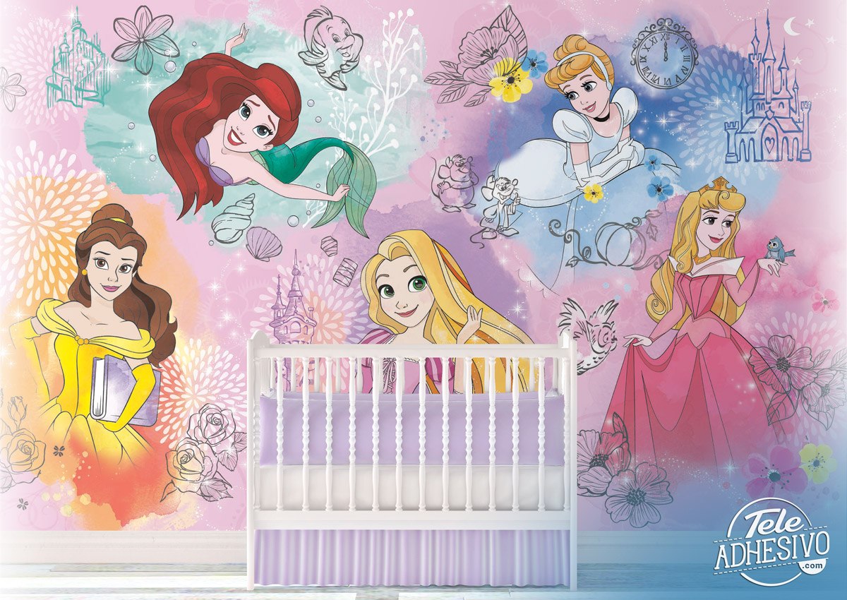 Wall Murals: Beautiful Faces of Disney Princesses