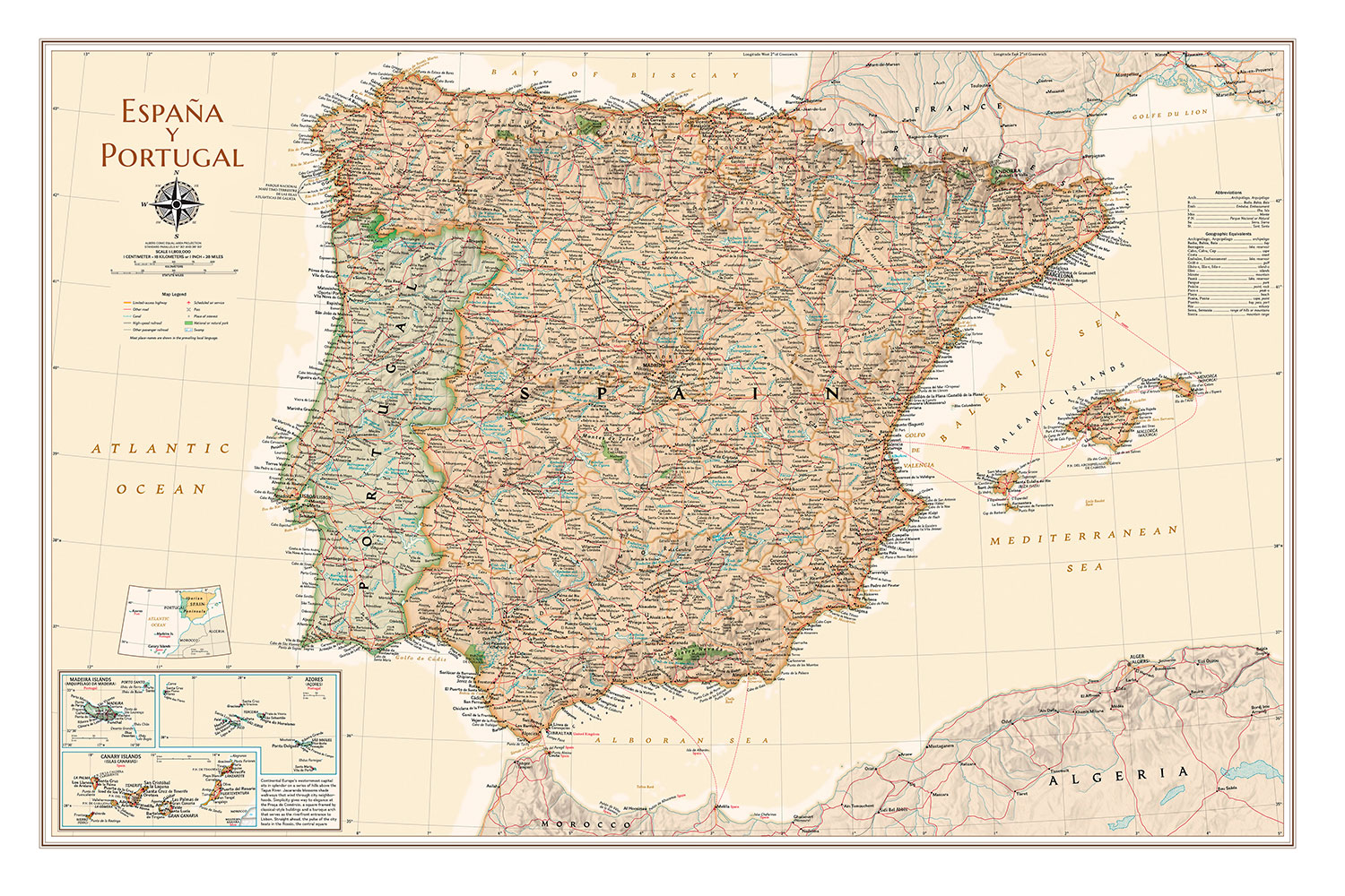 Wall Murals: World Map Spain and Portugal II