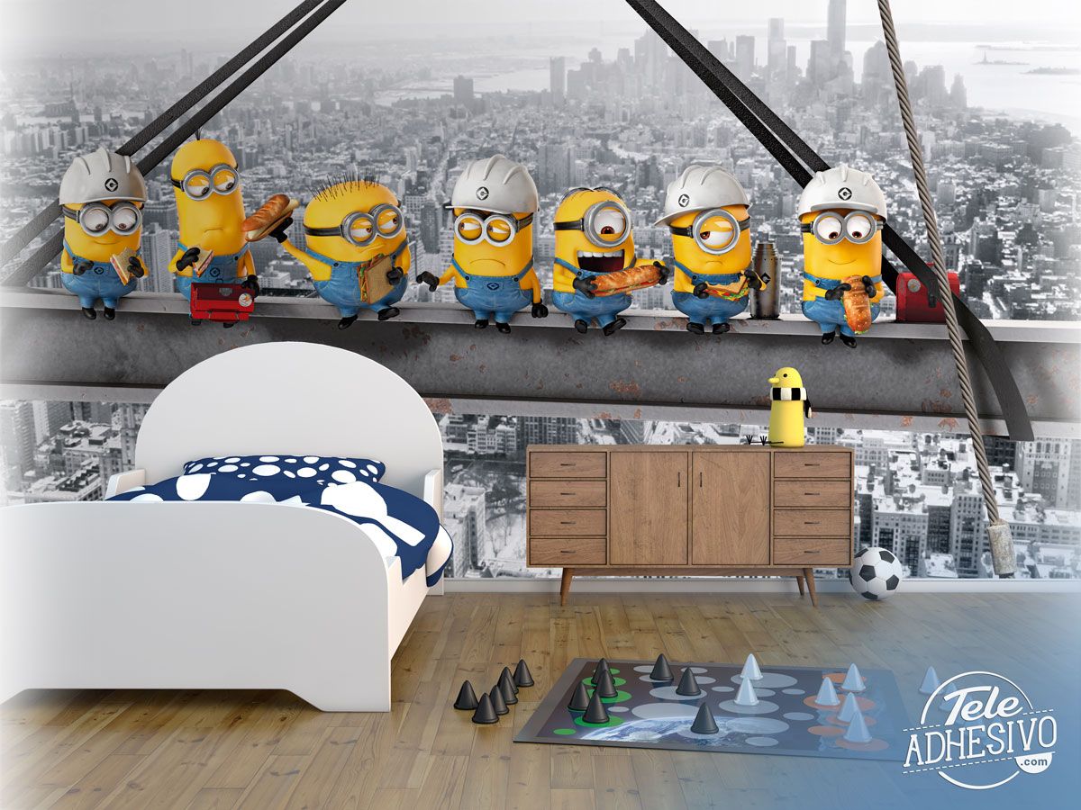 Wall Murals: Minions on the Beam