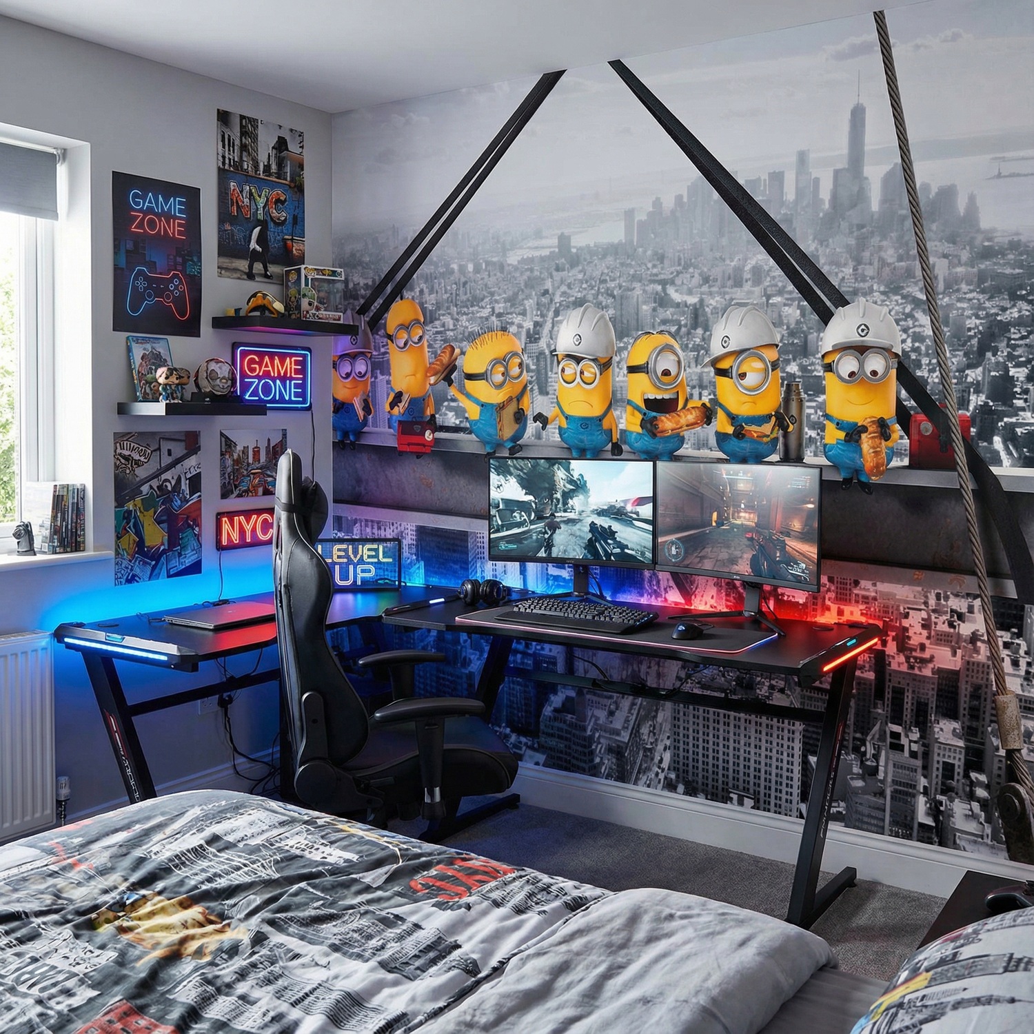 Wall Murals: Minions on the Beam