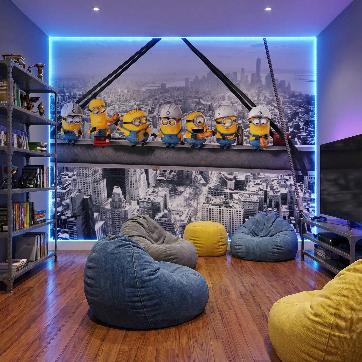 Wall Murals: Minions on the Beam