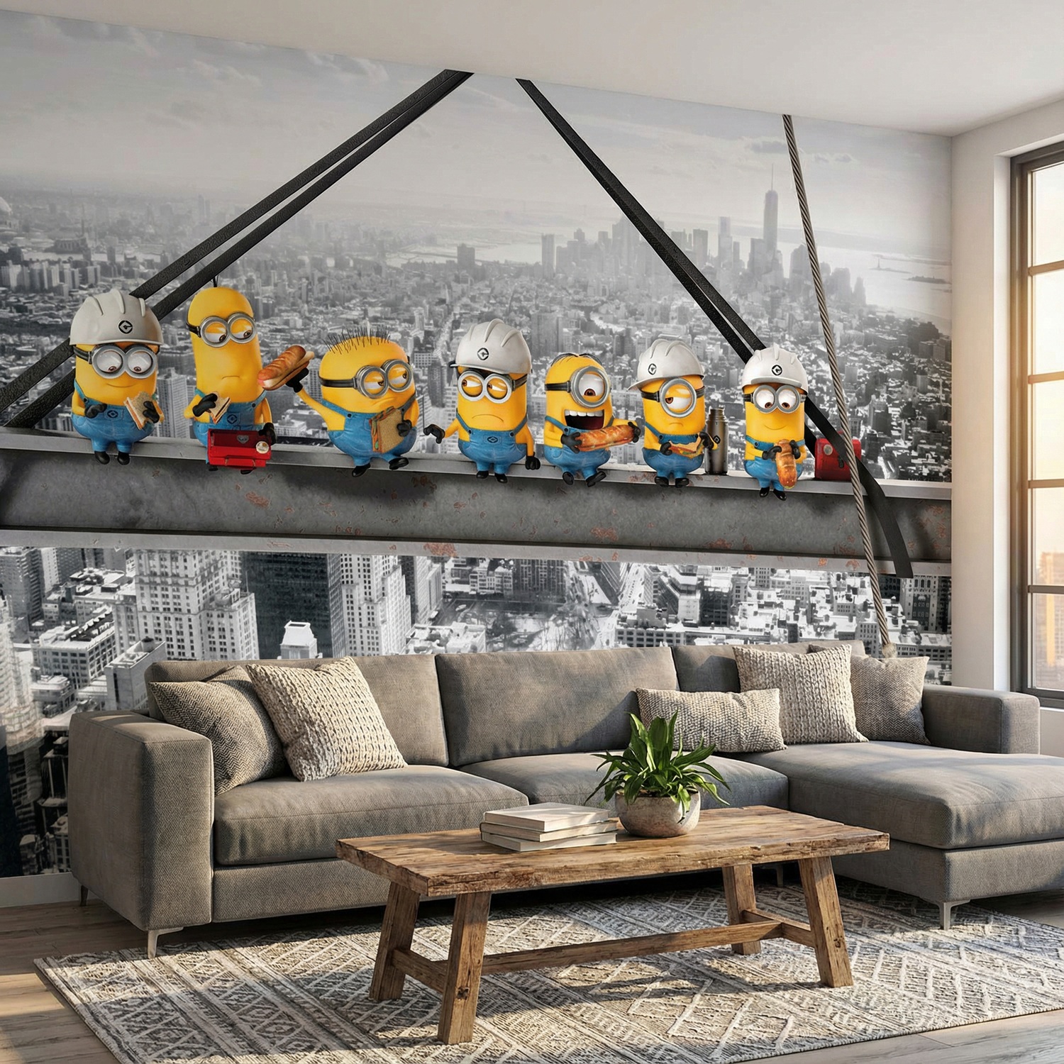 Wall Murals: Minions on the Beam