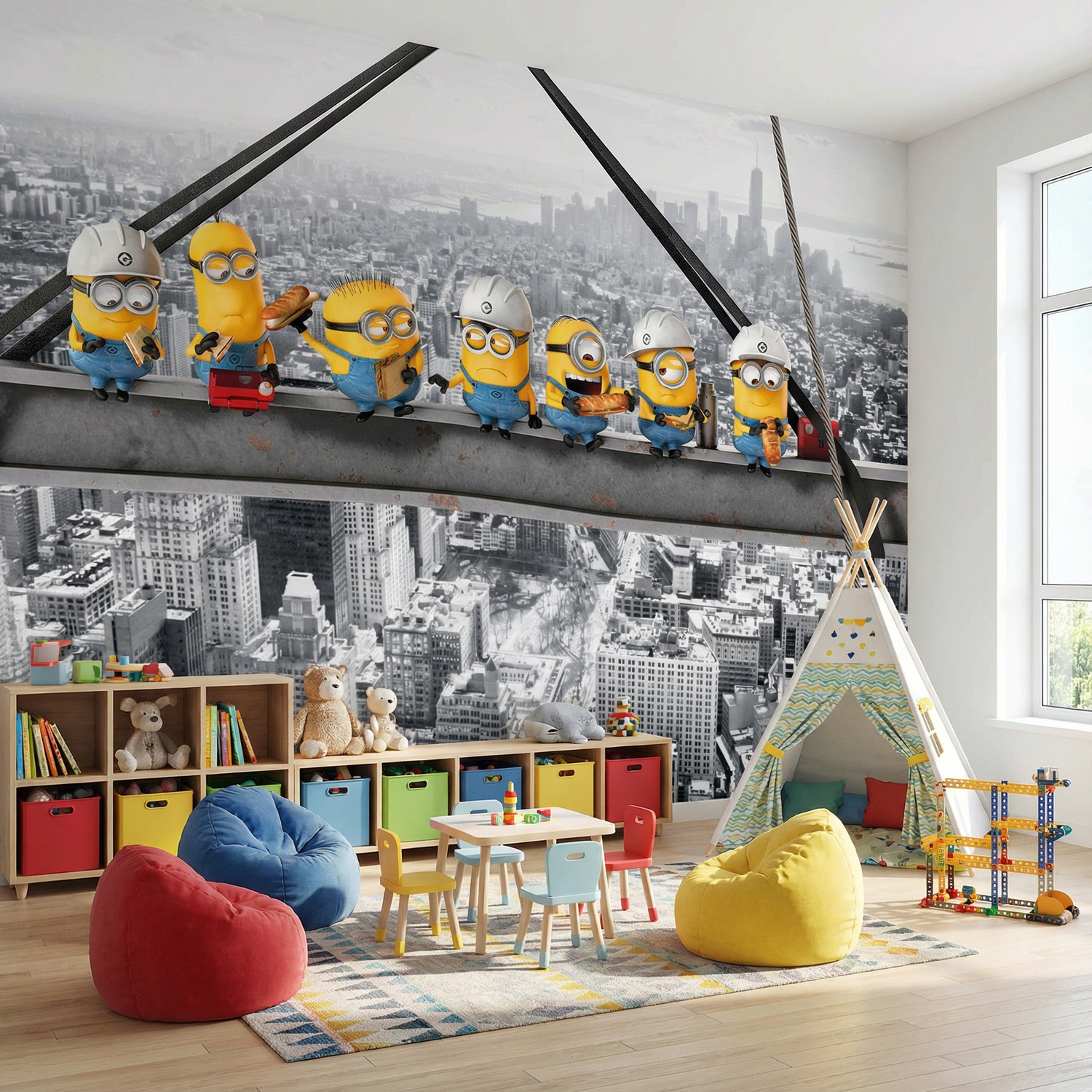 Wall Murals: Minions on the Beam