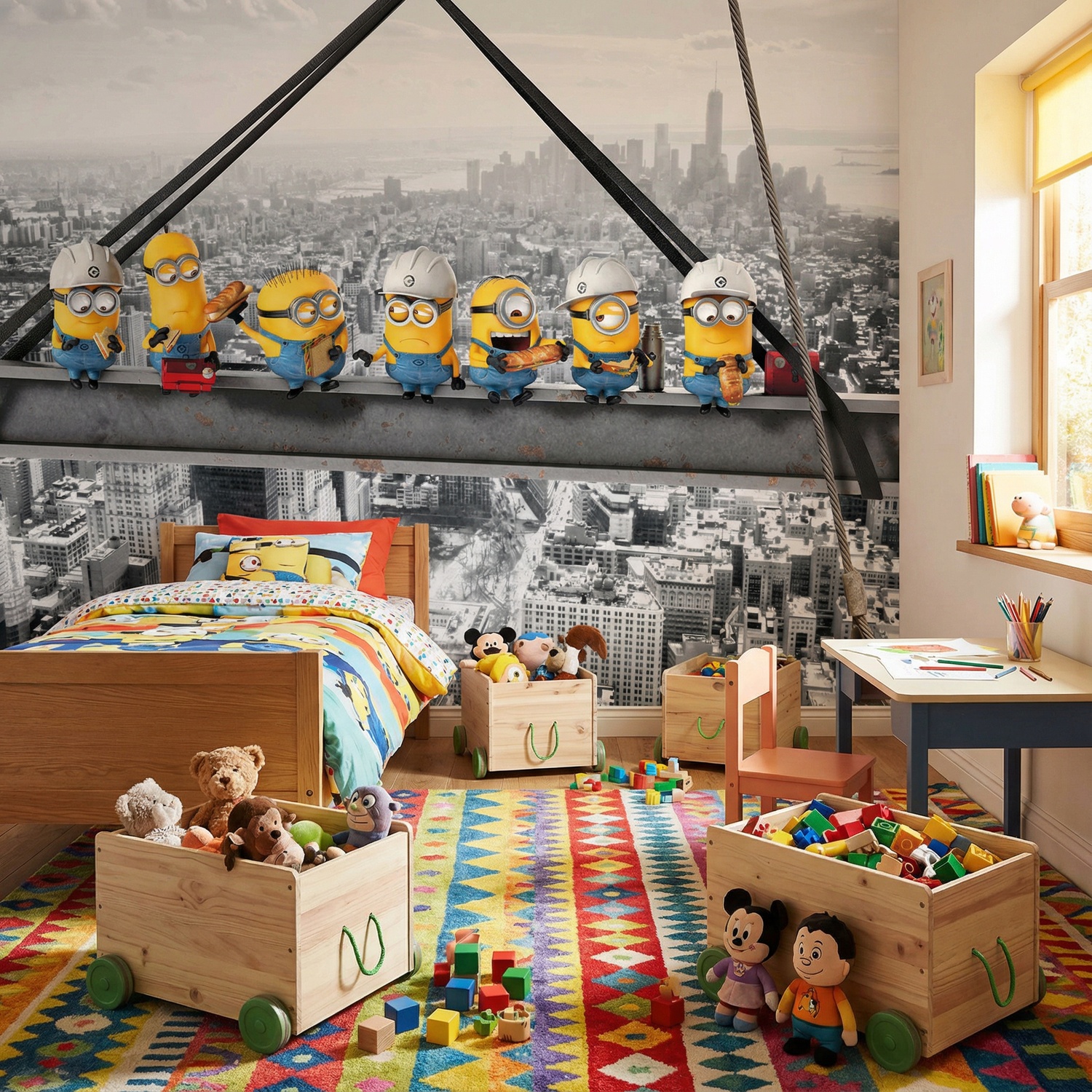 Wall Murals: Minions on the Beam