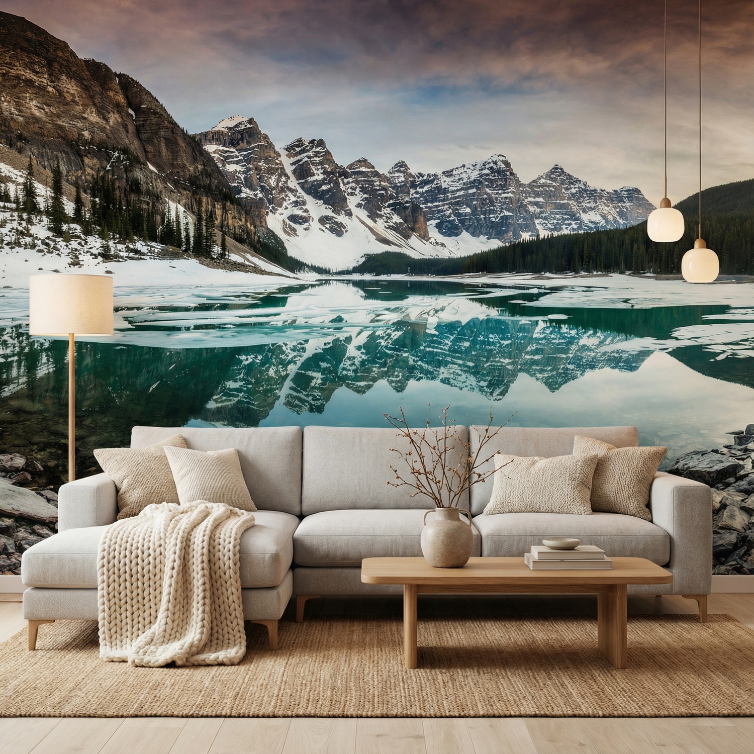 Wall Murals: Lagoon between Mountains