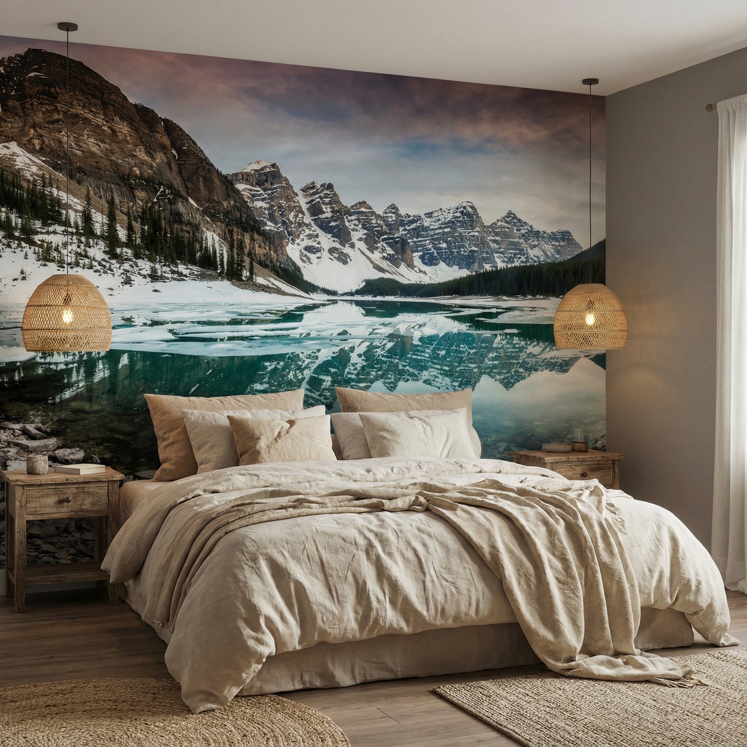 Wall Murals: Lagoon between Mountains