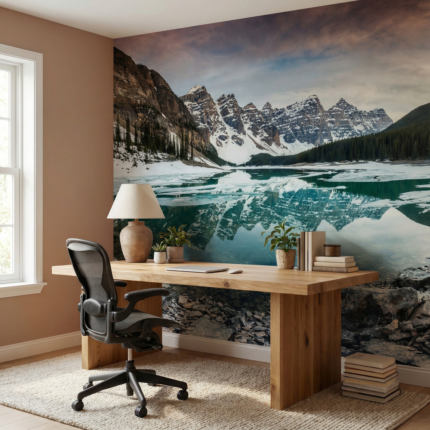 Wall Murals: Lagoon between Mountains