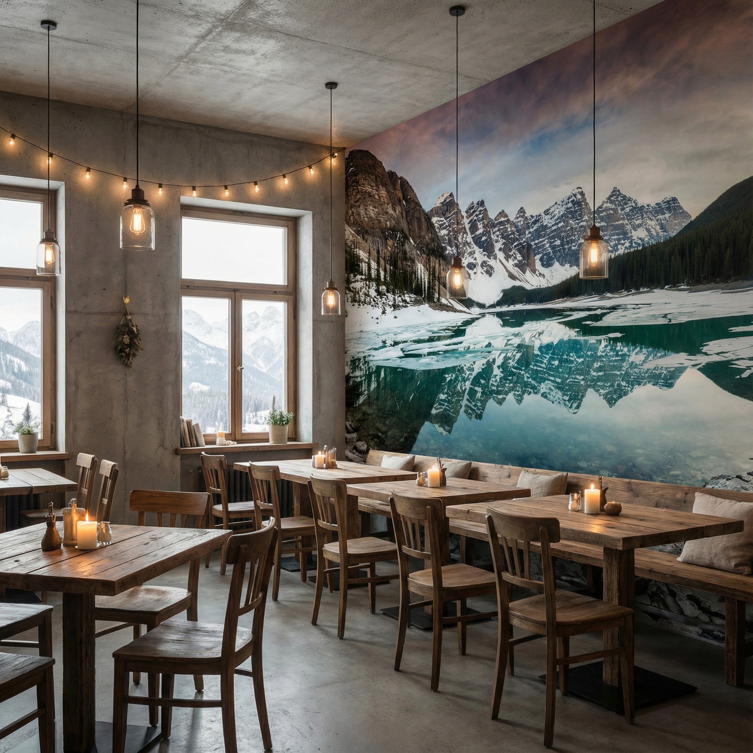 Wall Murals: Lagoon between Mountains