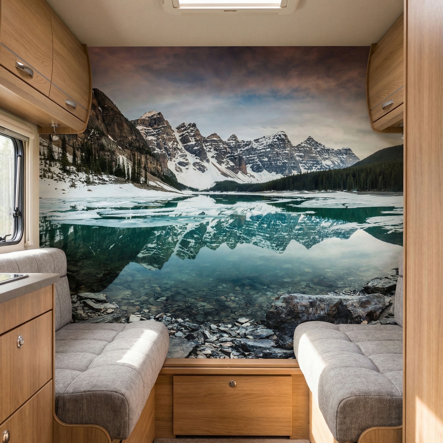 Wall Murals: Lagoon between Mountains