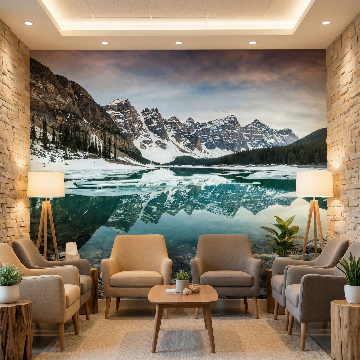 Wall Murals: Lagoon between Mountains