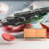 Wall Murals: Millennium Falcon in Battle 2