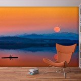 Wall Murals: Canoeing at Sunset 2