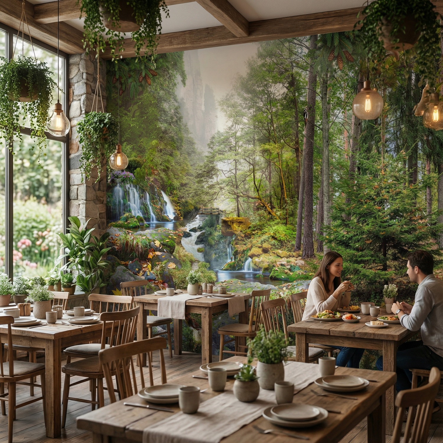 Wall Murals: Forest and Waterfall