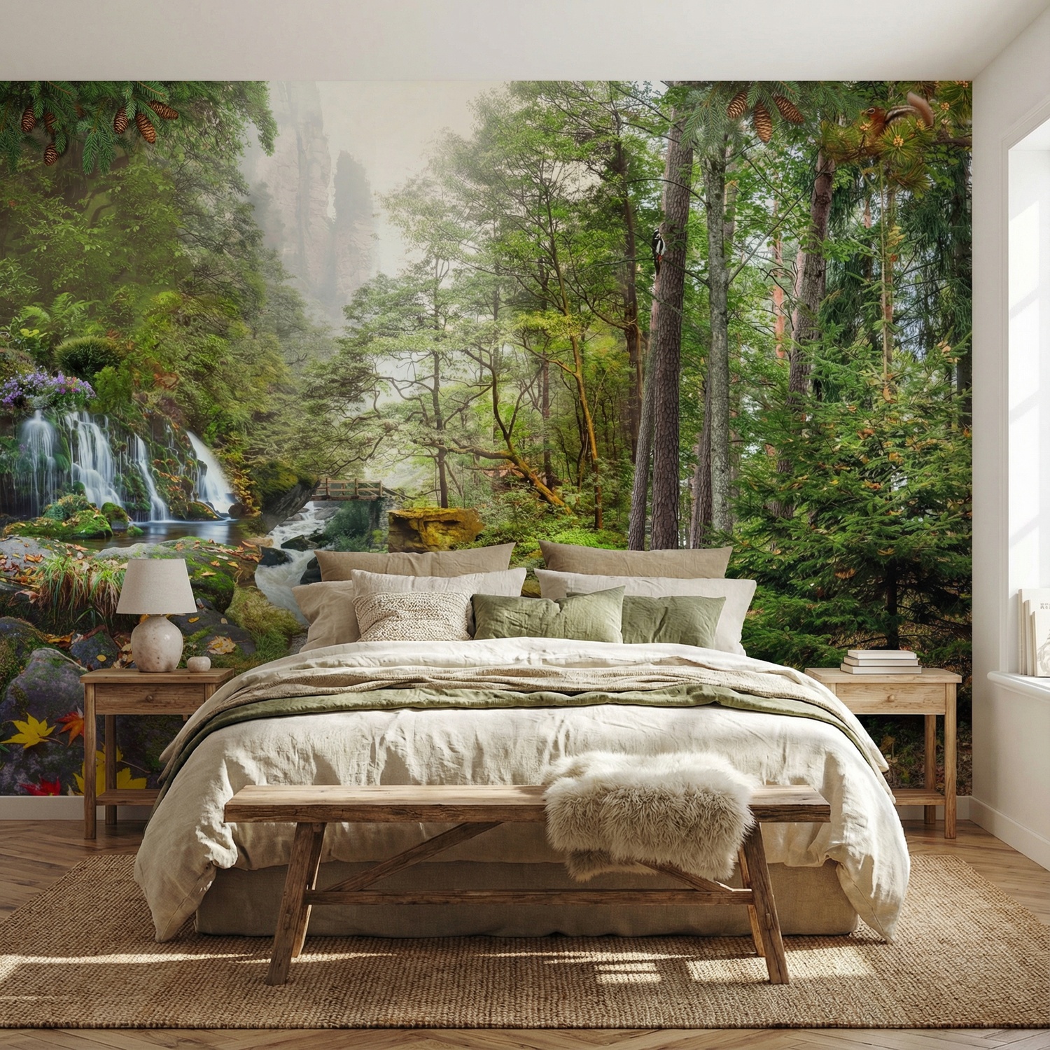 Wall Murals: Forest and Waterfall