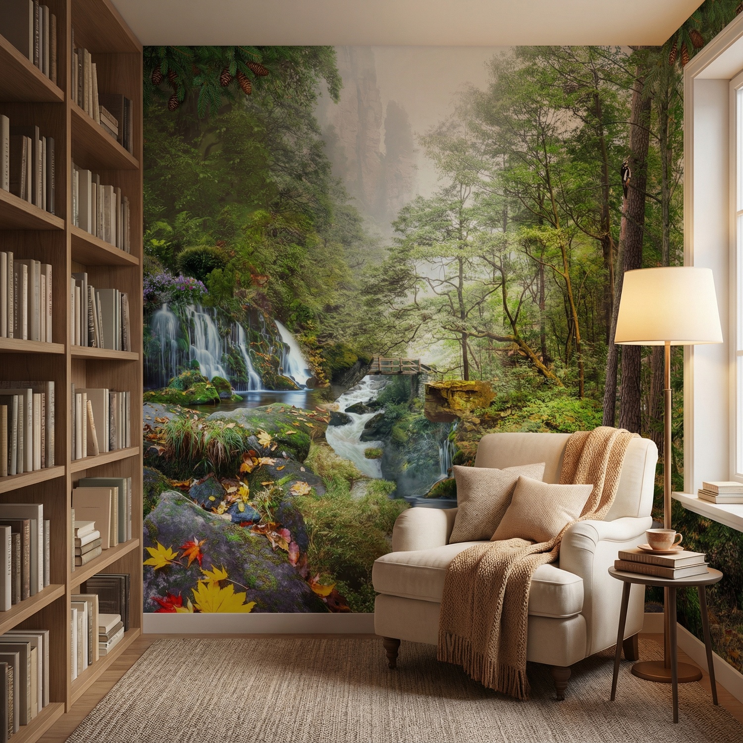 Wall Murals: Forest and Waterfall