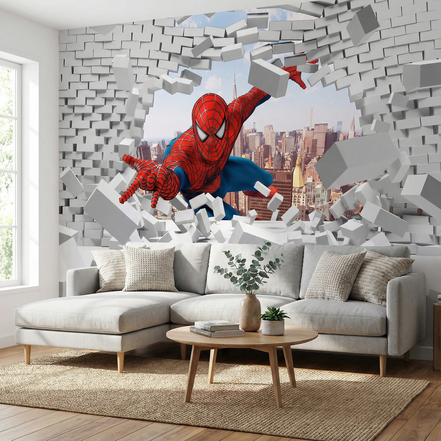 Wall Murals: Spiderman Breaking Through