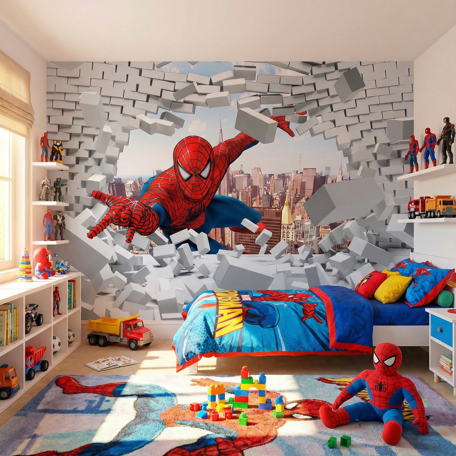 Wall Murals: Spiderman Breaking Through