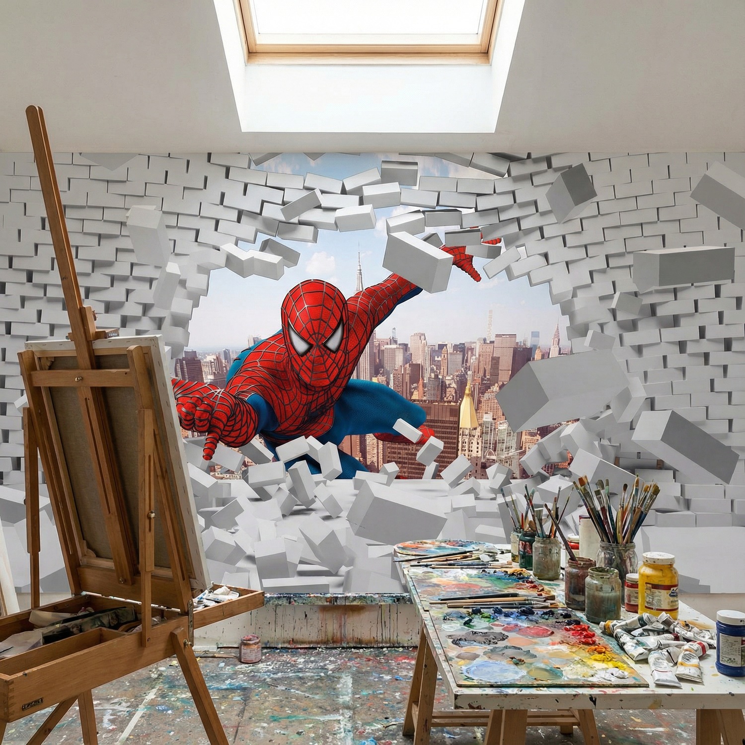 Wall Murals: Spiderman Breaking Through