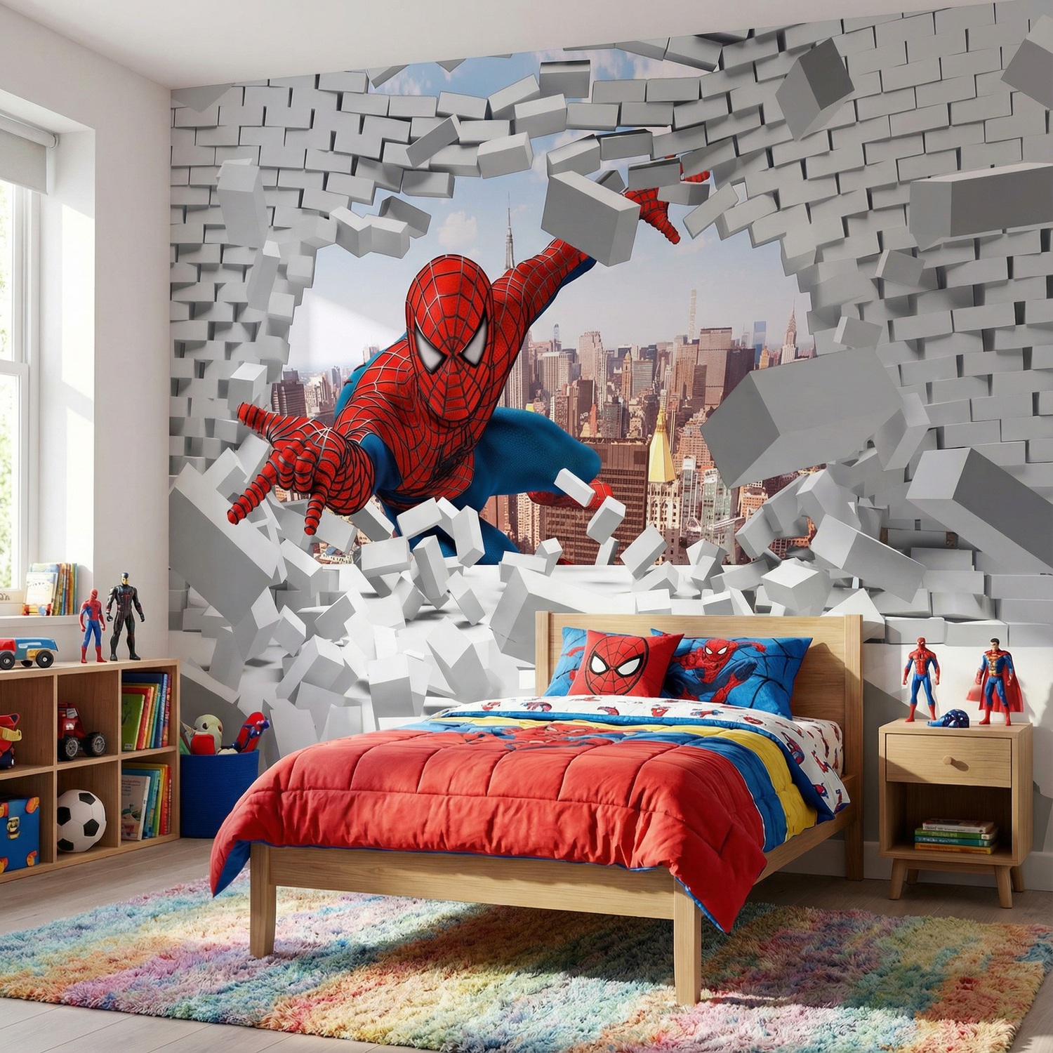 Wall Murals: Spiderman Breaking Through