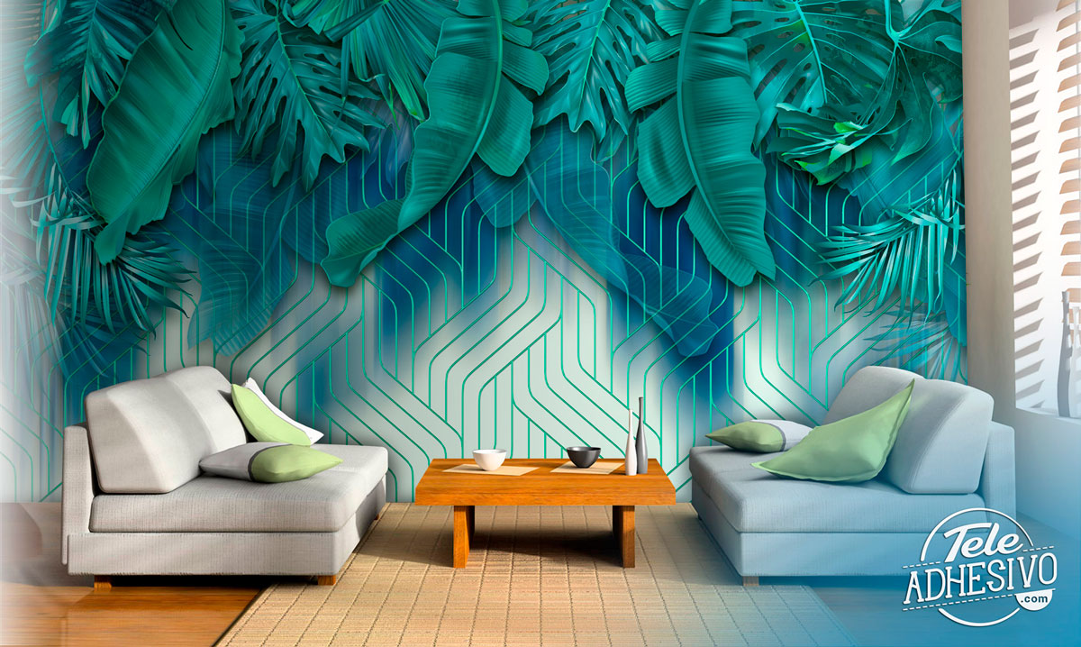 Wall Murals: Cybernetic Palm Leaves