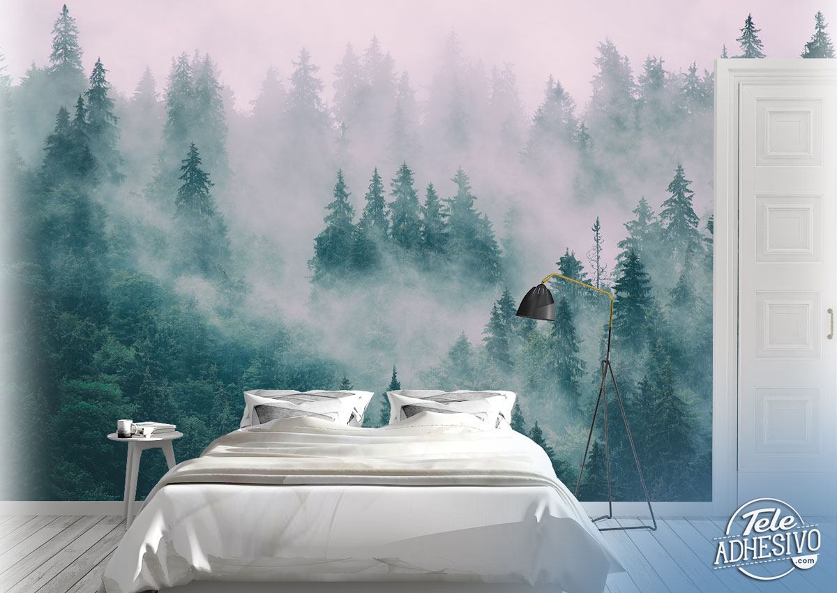 Wall Murals: Pines in the Mist