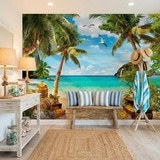 Wall Murals: Seagulls over the Treasure on the Beach 11