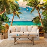 Wall Murals: Seagulls over the Treasure on the Beach 4