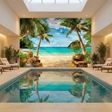 Wall Murals: Seagulls over the Treasure on the Beach 10