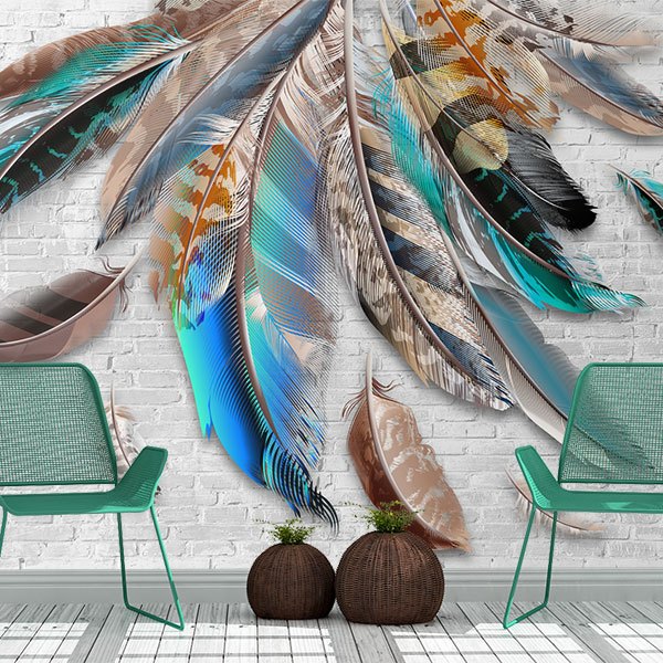 Wall Murals: Coloured Feathers 0