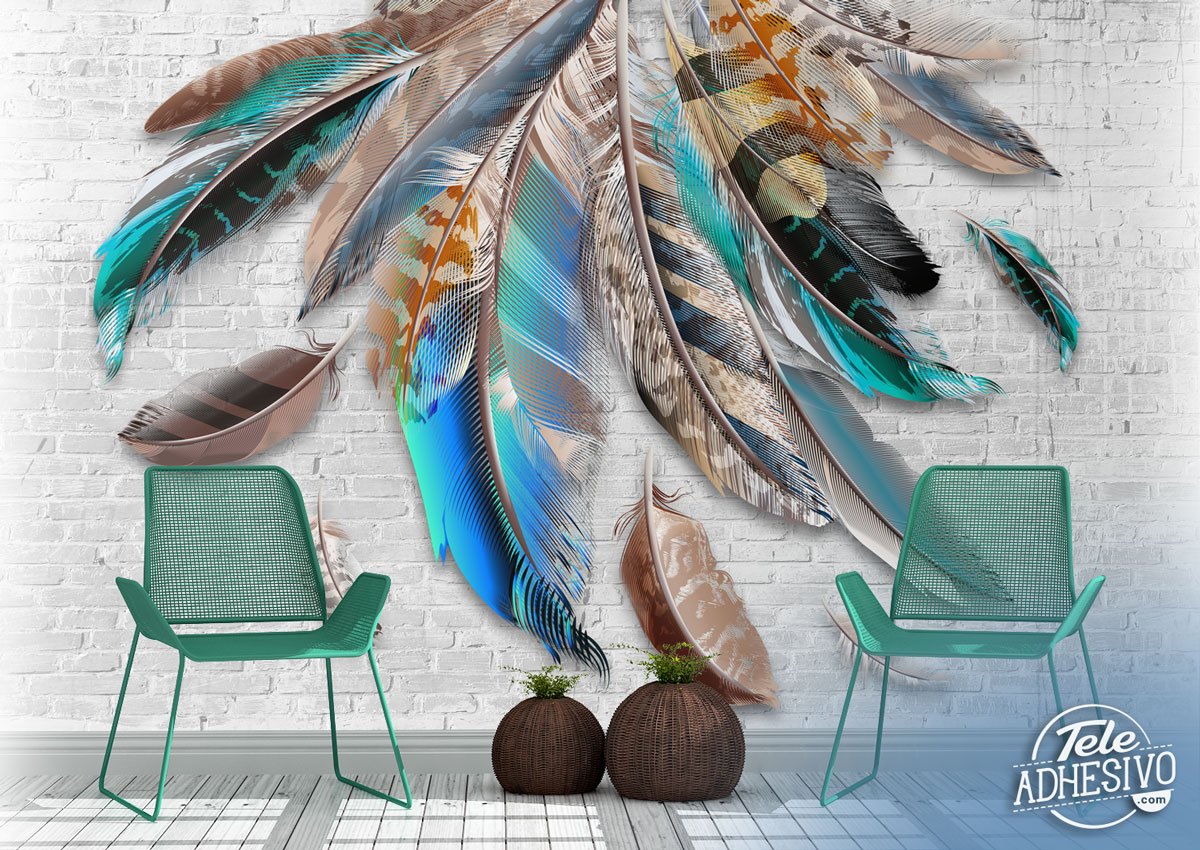 Wall Murals: Coloured Feathers
