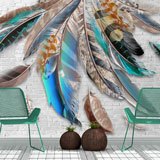 Wall Murals: Coloured Feathers 2