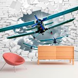 Wall Murals: Plane Breaking Wall 2