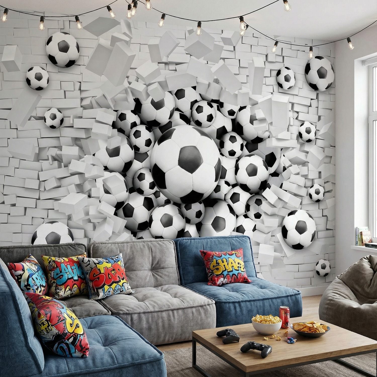 Wall Murals: Football Balls