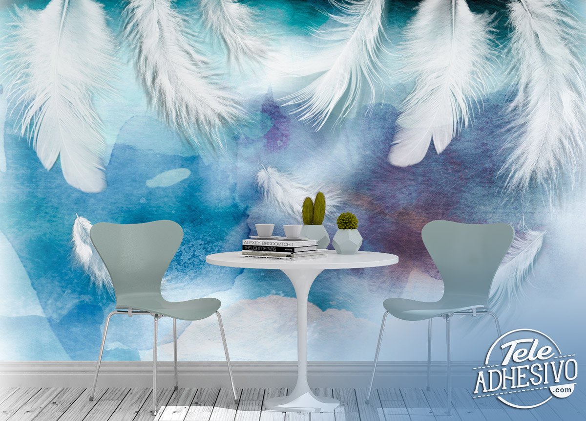 Wall Murals: White Feathers